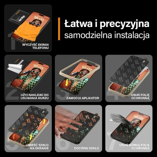 PanzerGlass Re:fresh Glass for iPhone 15 Pro Max with a positioner