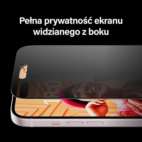 PanzerGlass Ultra-Wide Fit Privacy Tempered Glass with Positioner for iPhone 15