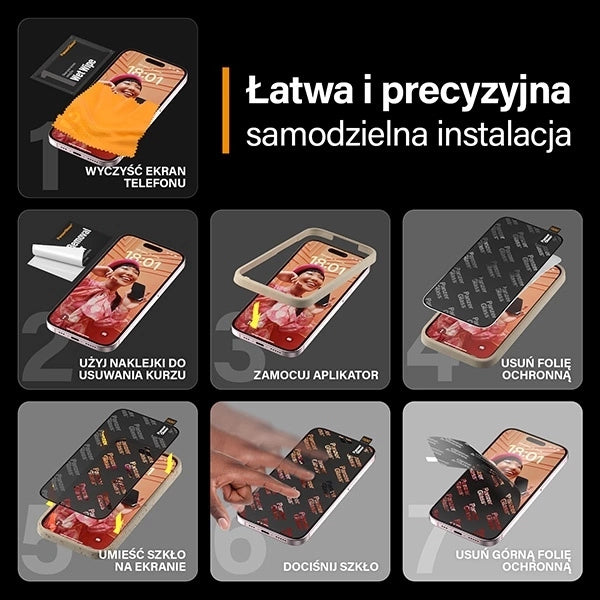 PanzerGlass Ultra-Wide Fit Privacy Tempered Glass with Positioner for iPhone 15