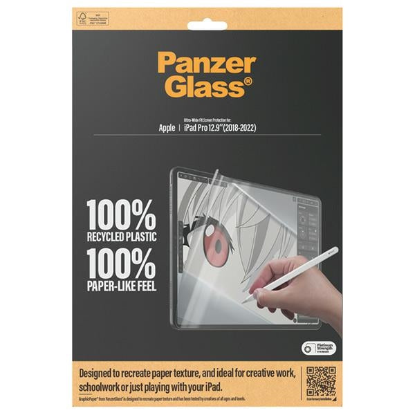 Antibacterial PanzerGlass GraphicPaper foil with a glare filter for iPad Pro 12.9" 2018 / 2020 / 2021 / 2022