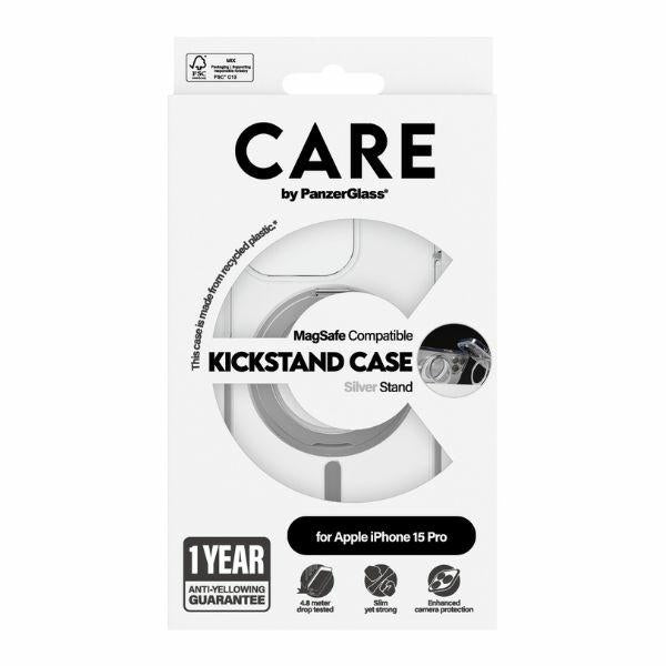CARE by PanzerGlass Kickstand Case MagSafe for iPhone 15 Pro - silver