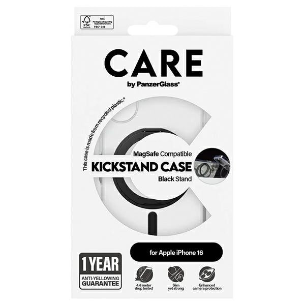CARE by PanzerGlass Feature Kickstand Case iPhone 16 6.1" black/black MagSafe 1321