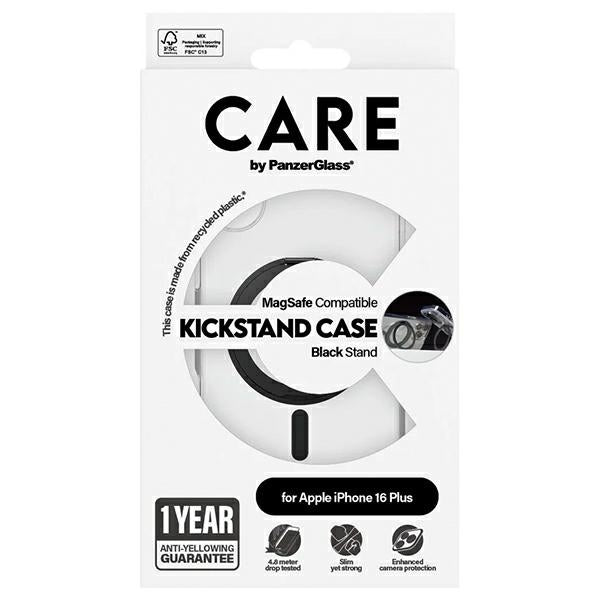 CARE by PanzerGlass Feature Kickstand Case iPhone 16 Plus 6.7" black/black MagSafe 1323