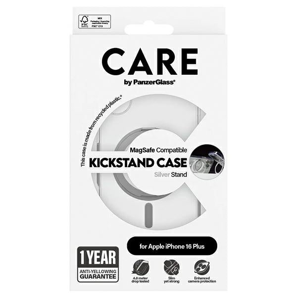 CARE by PanzerGlass Feature Kickstand Case iPhone 16 Plus 6.7" silver/silver MagSafe 1327