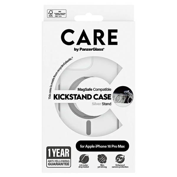 CARE by PanzerGlass Feature Kickstand Case iPhone 16 Pro Max 6.9" silver/silver MagSafe 1328