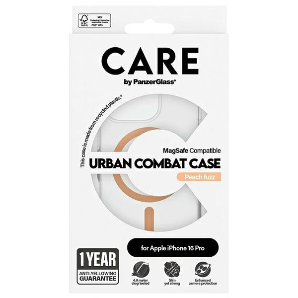 CARE by PanzerGlass Flagship Case iPhone 16 Pro 6.3" Peachy MagSafe 1374