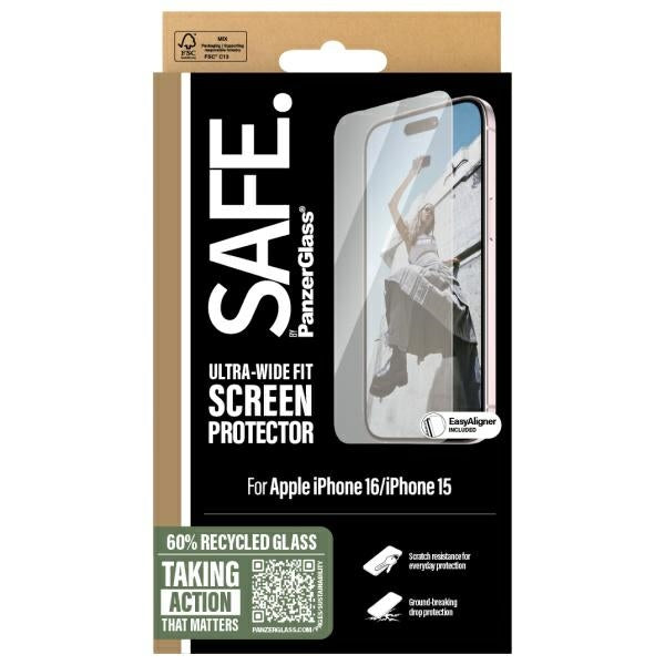 SAFE by PanzerGlass iPhone 16 6.1" Screen Protector Ultra-Wide Fit SAFE95875