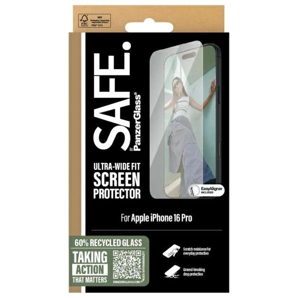 SAFE by PanzerGlass iPhone 16 Pro 6.3" Screen Protector Ultra-Wide Fit SAFE95876
