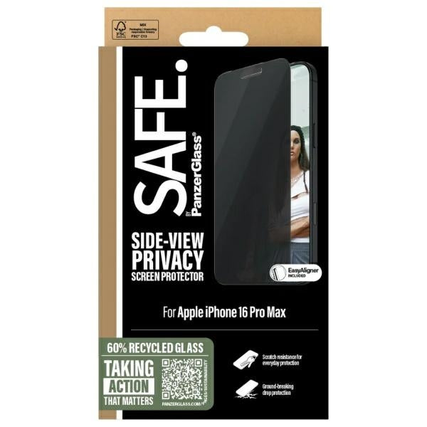 SAFE by PanzerGlass iPhone 16 Pro Max 6.9" Privacy Screen Protector Ultra-Wide Fit SAFEP95878