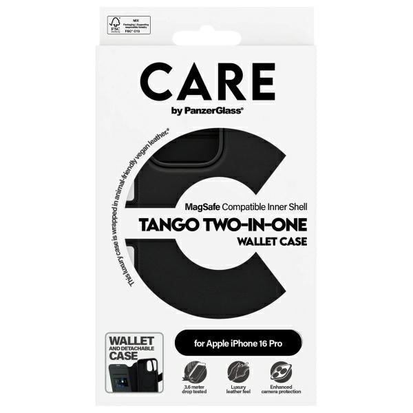 CARE by PanzerGlass Feature Tango 2in1 Wallet MagSafe Case for iPhone 16 Pro - Black