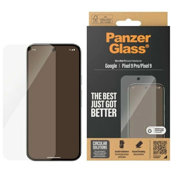 PanzerGlass Ultra-Wide Fit Screen Protection Tempered Glass for Google Pixel 9 / 9 Pro - Clear