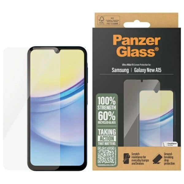 PanzerGlass Screen Protection Ultra-Wide Fit Tempered Glass for Samsung Galaxy A16 / A16 5G