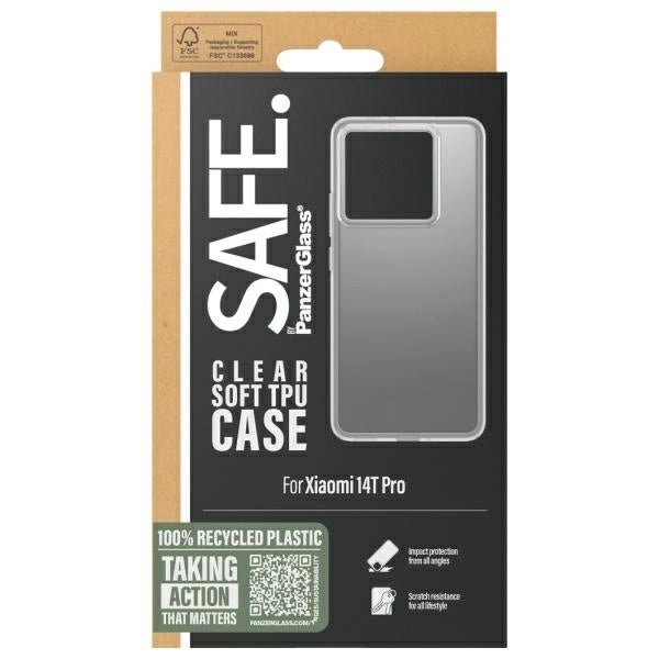 SAFE by PanzerGlass Case for Xiaomi 14T Pro - Transparent