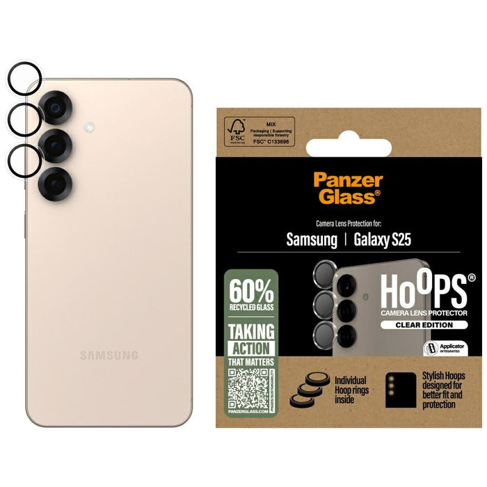 PanzerGlass Hoops Lens Protector Tempered Glass for Samsung Galaxy S25 Clear