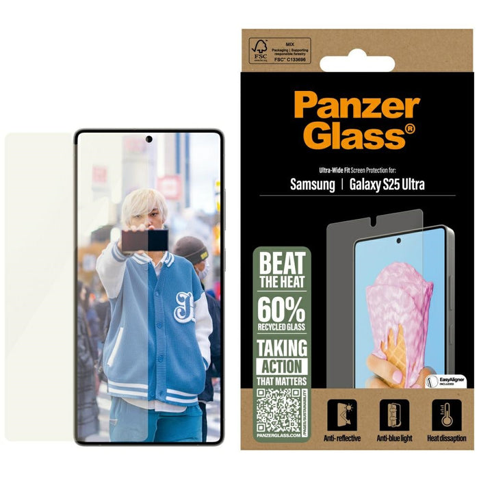 PanzerGlass All-in-One Ultra-Wide Fit Tempered Glass for Samsung Galaxy S25 Ultra
