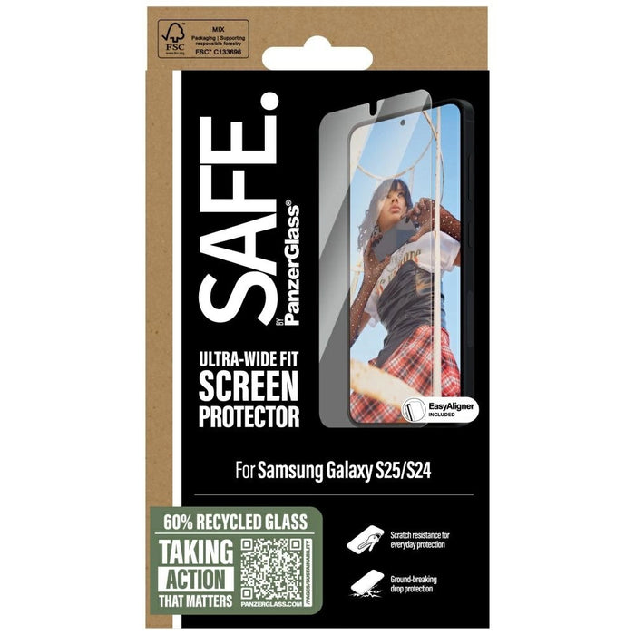 SAFE by PanzerGlass Ultra-Wide Fit Tempered Glass for Samsung Galaxy S25