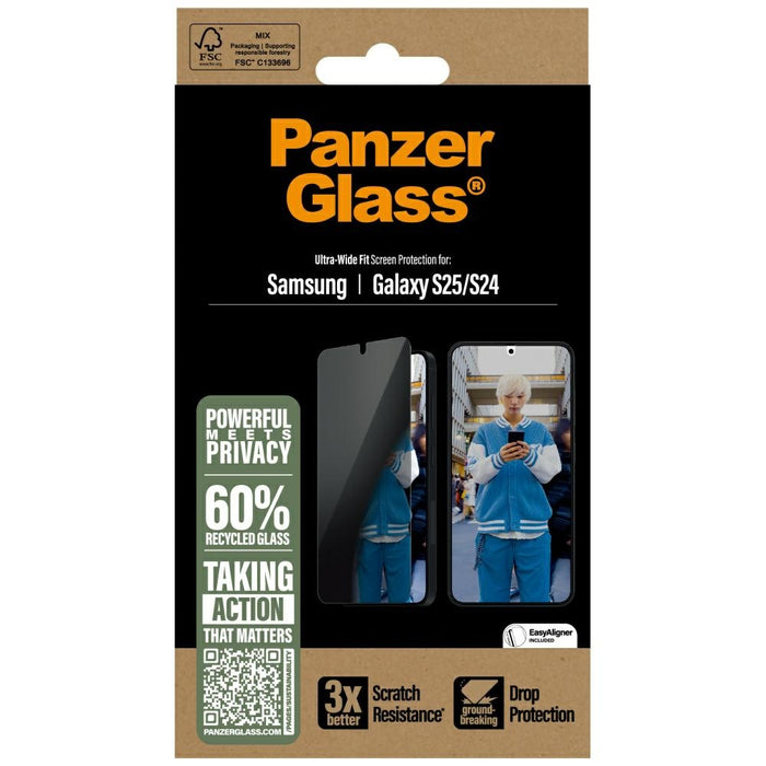 PanzerGlass Ultra-Wide Fit Privacy Glass for Samsung Galaxy S25