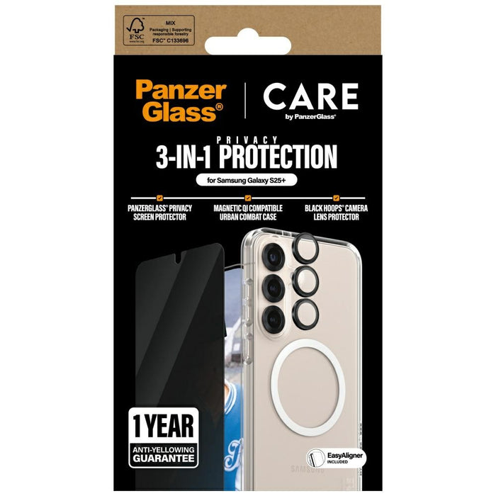 CARE by PanzerGlass Flagship 3in1 Case + Privacy Glass + Lens for Samsung Galaxy S25+