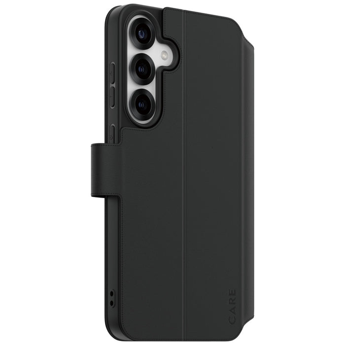 CARE by PanzerGlass Feature Wallet Kickstand Case for Samsung Galaxy S25+ - Black