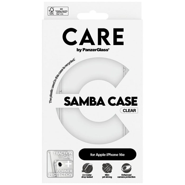CARE by PanzerGlass Fashion iPhone 16e Case - Transparent