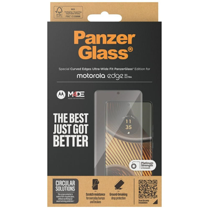 PanzerGlass Ultra-Wide Fit Tempered Glass for Motorola Edge 50 Ultra