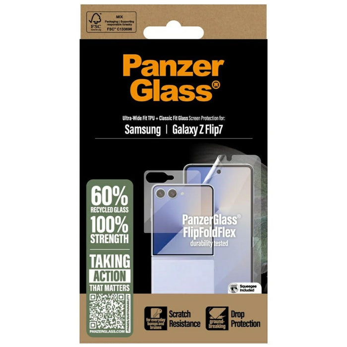 PanzerGlass FlipFoldFlex 2-in-1 Protective Set Classic Fit Glass + Ultra-Wide Fit TPU Film for Samsung Galaxy Flip7