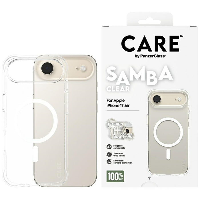 CARE by PanzerGlass Fashionable Samba Case w. White MagSafe for iPhone Air - Transparent