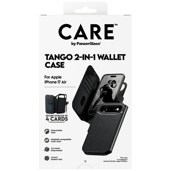 CARE by PanzerGlass Feature Tango 2in1 Wallet Case MagSafe for iPhone Air - Black