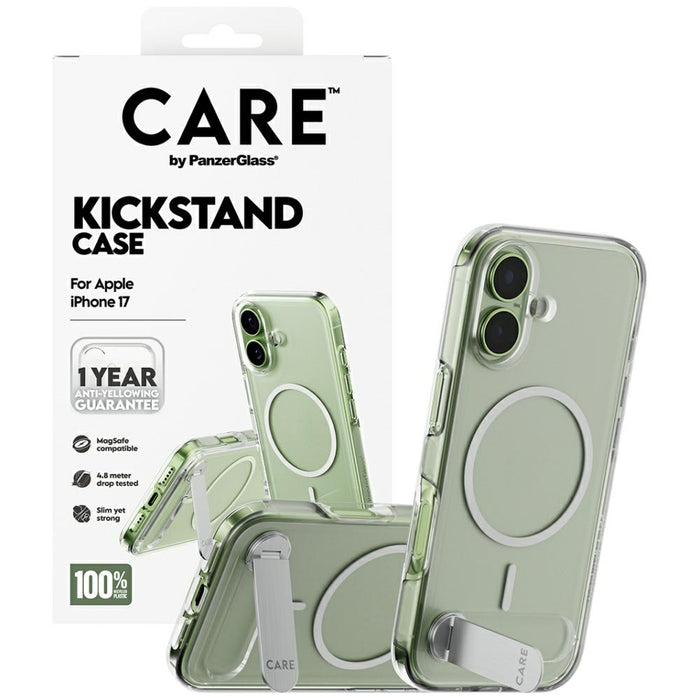CARE by PanzerGlass Feature Case w. Kickstand MagSafe for iPhone 17 - Transparent