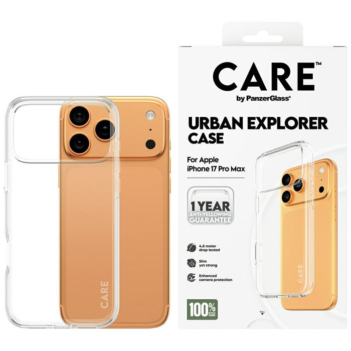 CARE by PanzerGlass Flagship Urban Explorer Case w. Clear Frame for iPhone 17 Pro Max - Transparent