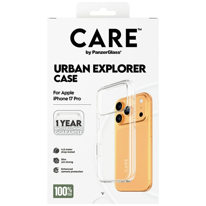 CARE by PanzerGlass Flagship Urban Explorer Case w. Clear Frame for iPhone 17 Pro - Transparent