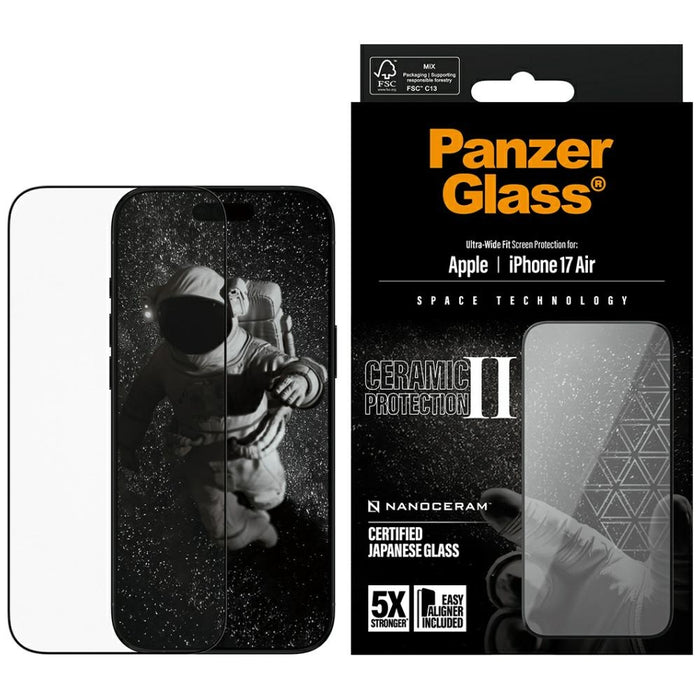 PanzerGlass Ceramic II Ultra-Wide Fit EasyAligner Tempered Glass for iPhone Air