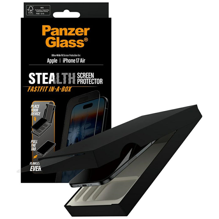 PanzerGlass Stealth Ultra-Wide Fit Fastfit Tempered Glass for iPhone Air