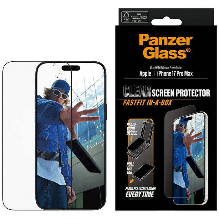 PanzerGlass Ultra-Wide Fit Fastfit Tempered Glass for iPhone 17 Pro Max