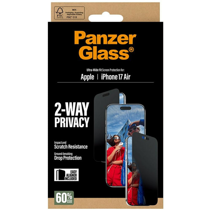 PanzerGlass Ultra-Wide Fit EasyAligner Privacy Glass for iPhone Air
