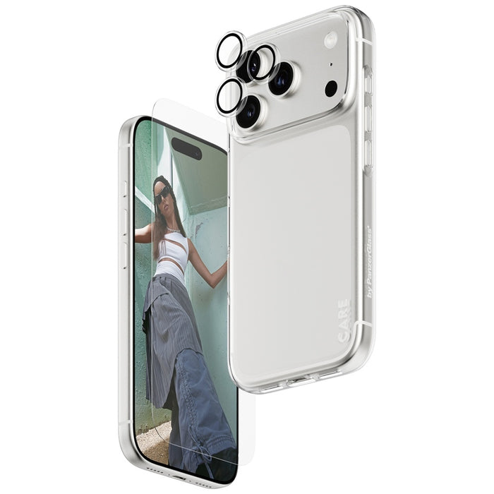 CARE by PanzerGlass Fashionable Combo 3in1 Case + Glass + Lens for iPhone 17 Pro