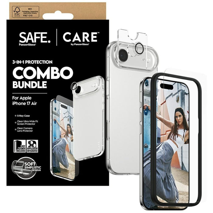 CARE by PanzerGlass Fashionable Combo 3in1 Protective Set Case + Glass + Lens for iPhone Air