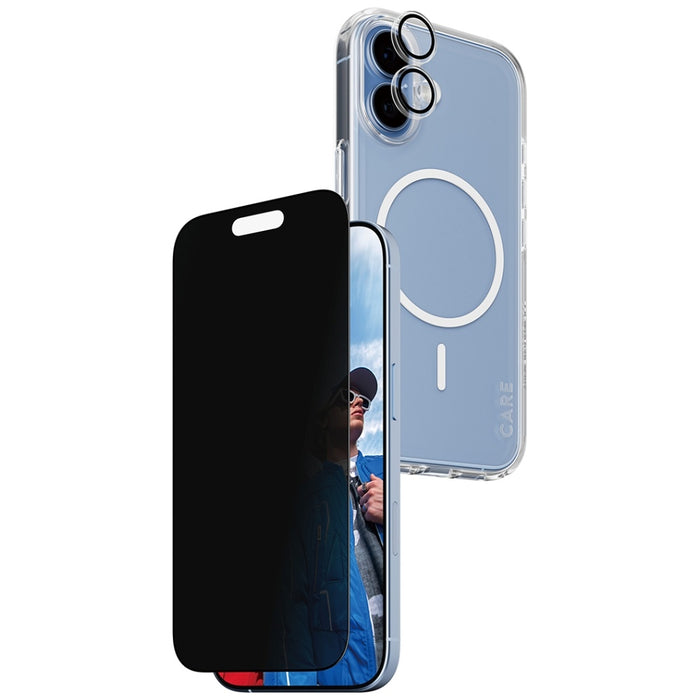 CARE by PanzerGlass Flagship Privacy 3-in-1 Case + Privacy Glass + Lens for iPhone 17
