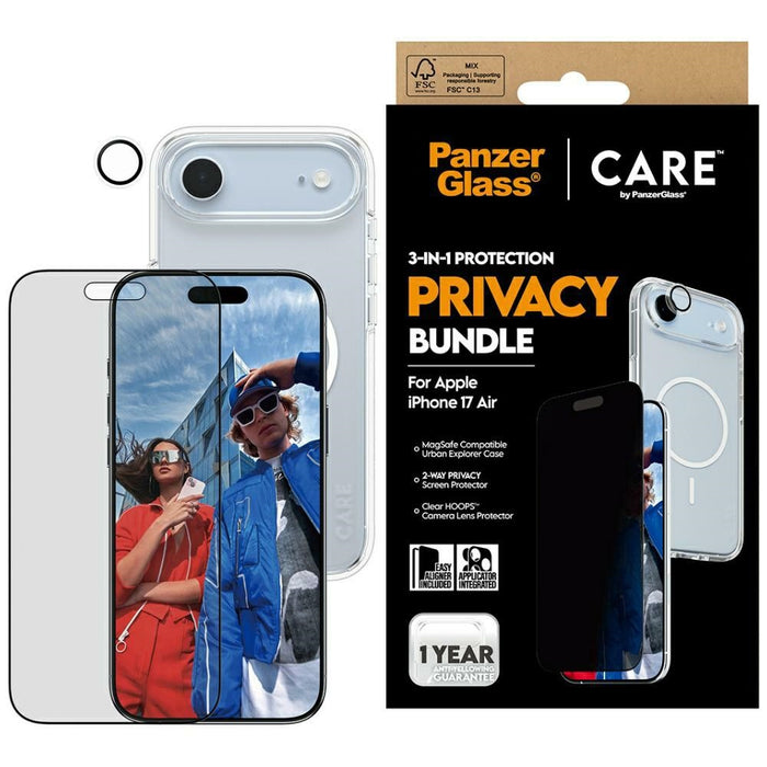 CARE by PanzerGlass Flagship Privacy 3-in-1 Case + Privacy Glass + Lens for iPhone Air