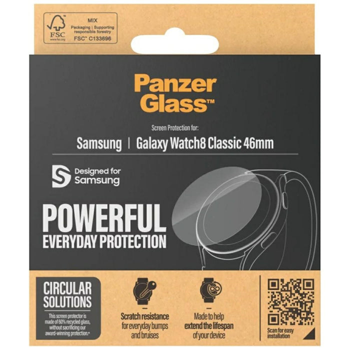 PanzerGlass Tempered Glass Screen Protector for Samsung Galaxy Watch 8 Classic 46mm - Transparent