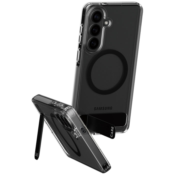 CARE by PanzerGlass Black Kickstand &amp; QI Case for Samsung Galaxy S26+ - Transparent