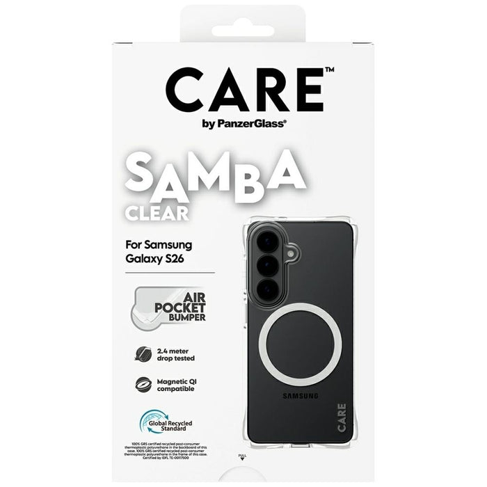 CARE by PanzerGlass Samba Transparent Qi Case for Samsung Galaxy S26 - Transparent