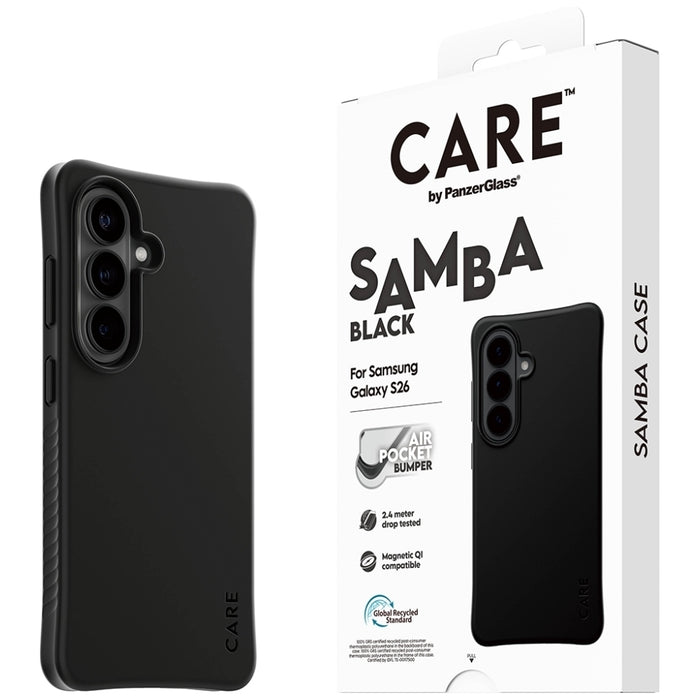 CARE by PanzerGlass Samba Black Qi Case for Samsung Galaxy S26 - Black