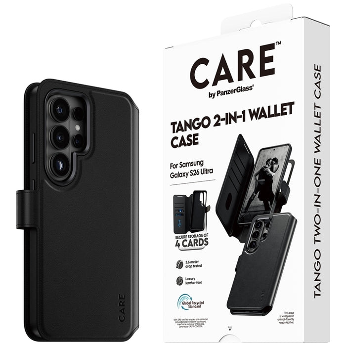 CARE by PanzerGlass Tango 2in1 Wallet Case for Samsung Galaxy S26 Ultra - Black