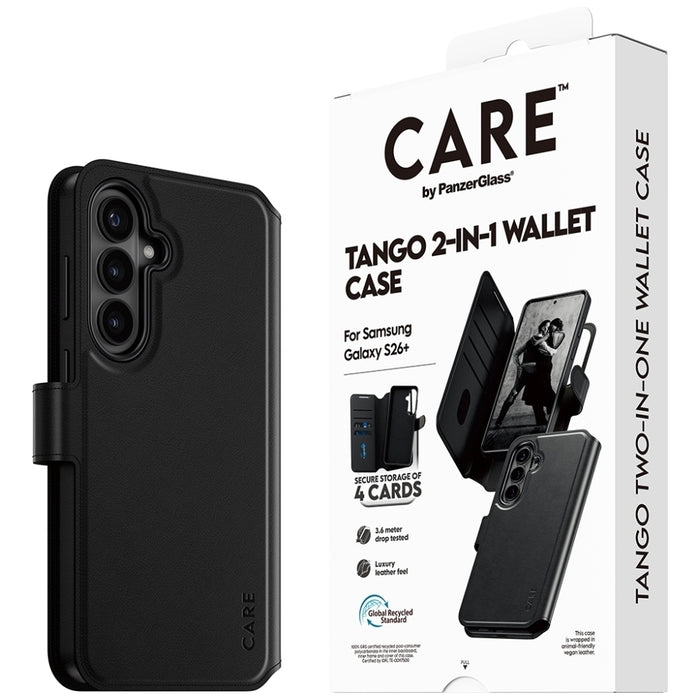 CARE by PanzerGlass Tango 2in1 Wallet Case for Samsung Galaxy S26+ - Black