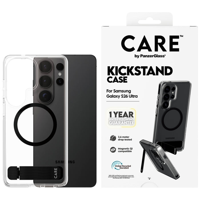 CARE by PanzerGlass Urban Explorer Transparent Case w. Black Qi for Samsung Galaxy S26 Ultra - transparent