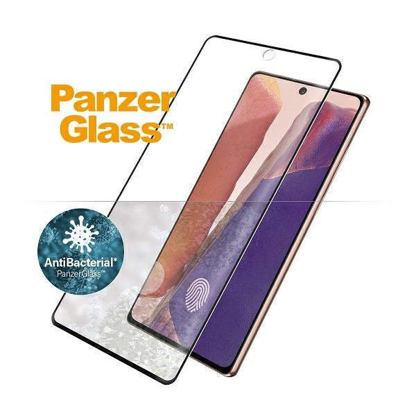 PanzerGlass Curved Super+ Tempered Glass for Samsung Note 20 Case Friendly Finger Print AntiBacterial - Black