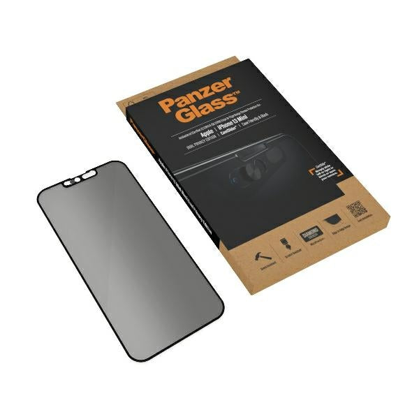 PanzerGlass E2E Microfracture Tempered Glass for iPhone 13 Mini Case Friendly CamSlider Privacy Antibacterial - Black