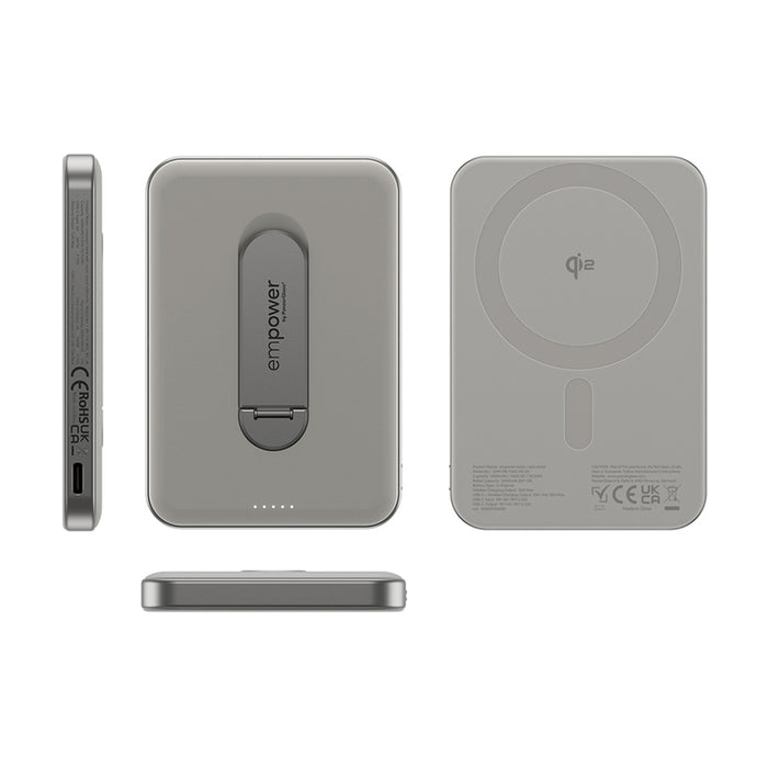 EXTERNAL BATTERY EMPOWER Wireless Charge 5 Ah Titanium spin stand