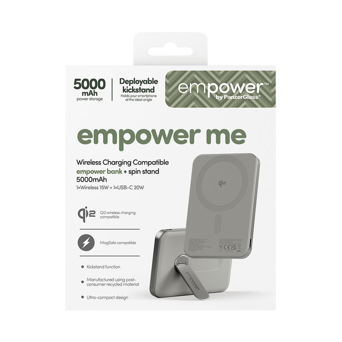 EXTERNAL BATTERY PANZERGLASS EMPOWER 5000 mAh TITAN + spin stand
